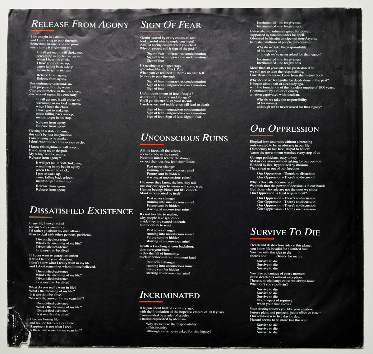 High Resolution Photo #3 DESTRUCTION Release From Agony 